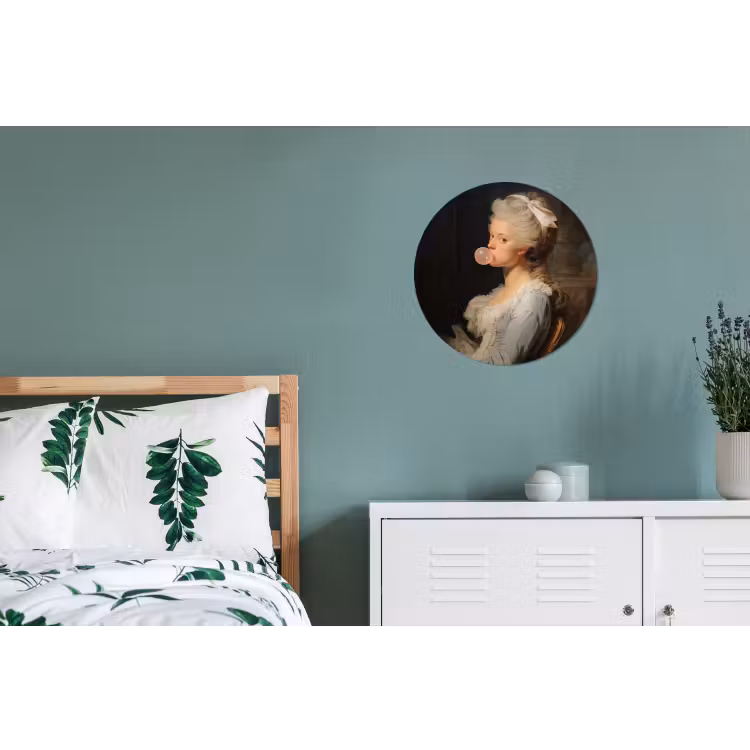 Vrouw - Barokjurk - Kauwgom Wandcirkel aluminium klein -slaapkamer