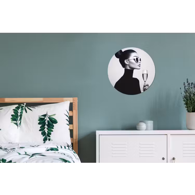 Vrouw - Champagne - Modern Wandcirkel aluminium klein -slaapkamer