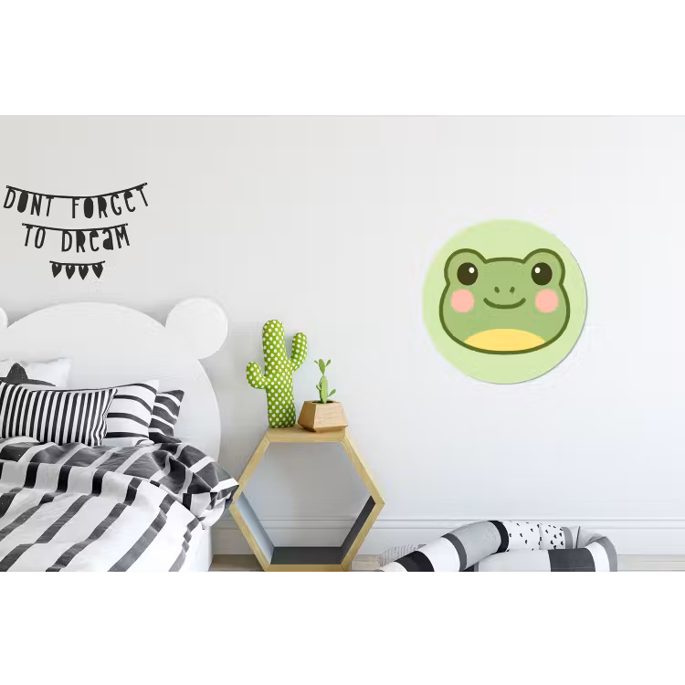 Kikker - Groen - Vriendelijkheid Wandcirkel aluminium klein -kinderkamer