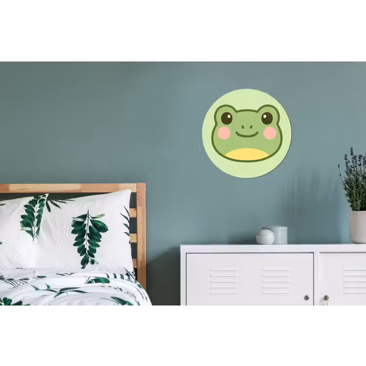 Kikker - Groen - Vriendelijkheid Wandcirkel aluminium klein -slaapkamer
