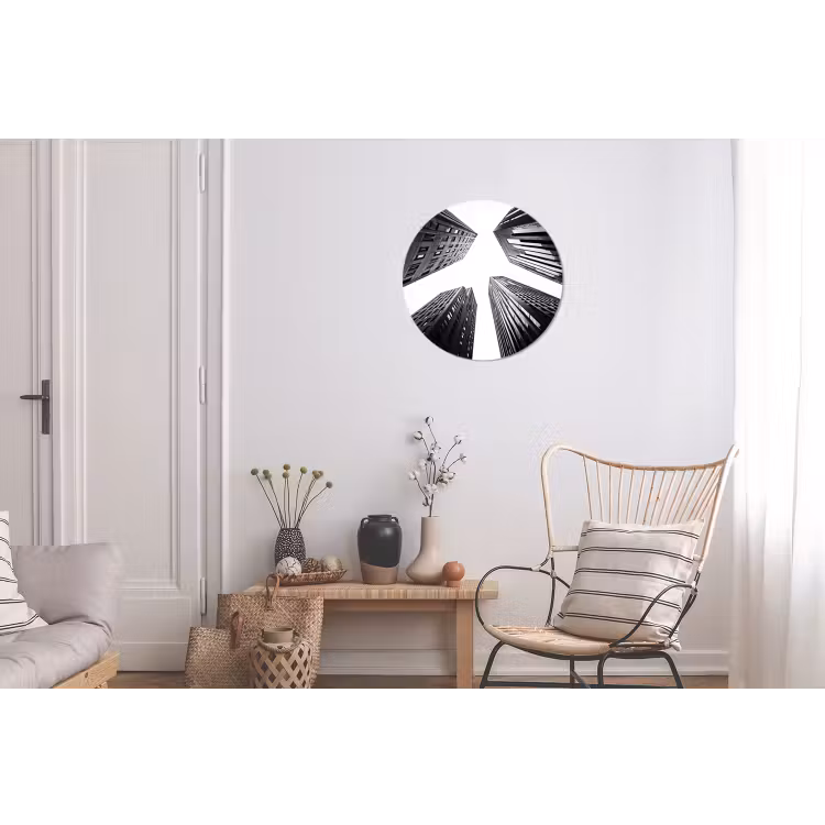 Gebouwen - Lucht - Zwart Wandcirkel aluminium klein -woonkamer