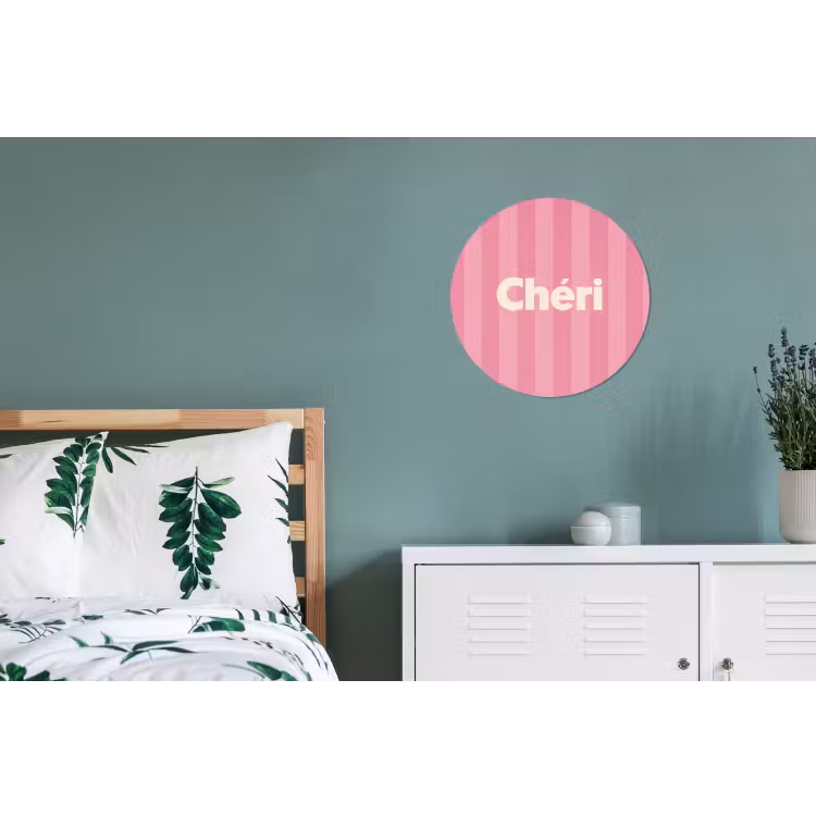 Gestreept - Roze - Chéri Wandcirkel aluminium klein -slaapkamer