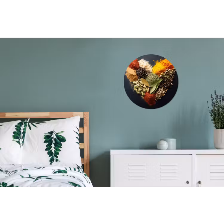 Specerijen - Mix - Hartvorm - Zwart Wandcirkel aluminium klein -slaapkamer
