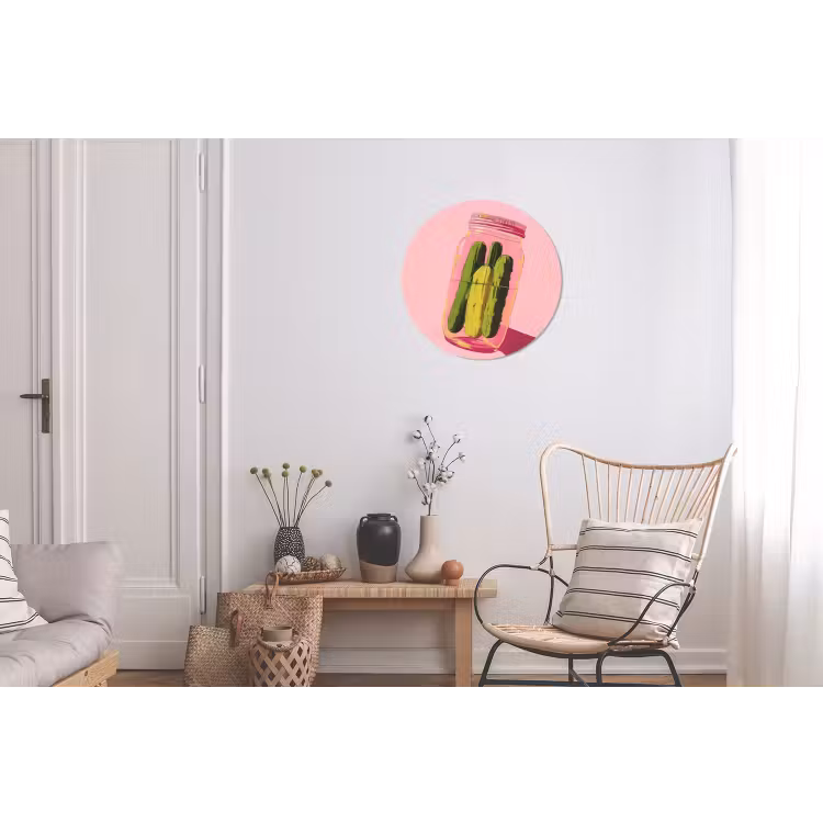 Augurken - Pot - Schaduw - Roze Wandcirkel aluminium klein -woonkamer