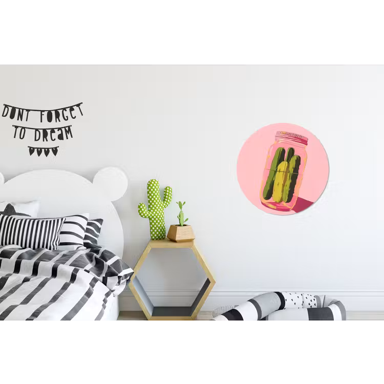 Augurken - Pot - Schaduw - Roze Wandcirkel aluminium klein -kinderkamer