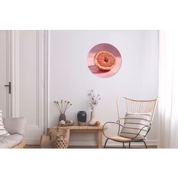 Grapefruit - Roze - Disco - Shiny Wandcirkel aluminium klein -woonkamer