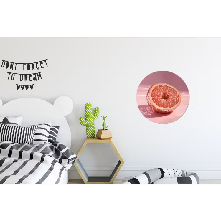 Grapefruit - Roze - Disco - Shiny Wandcirkel aluminium klein -kinderkamer