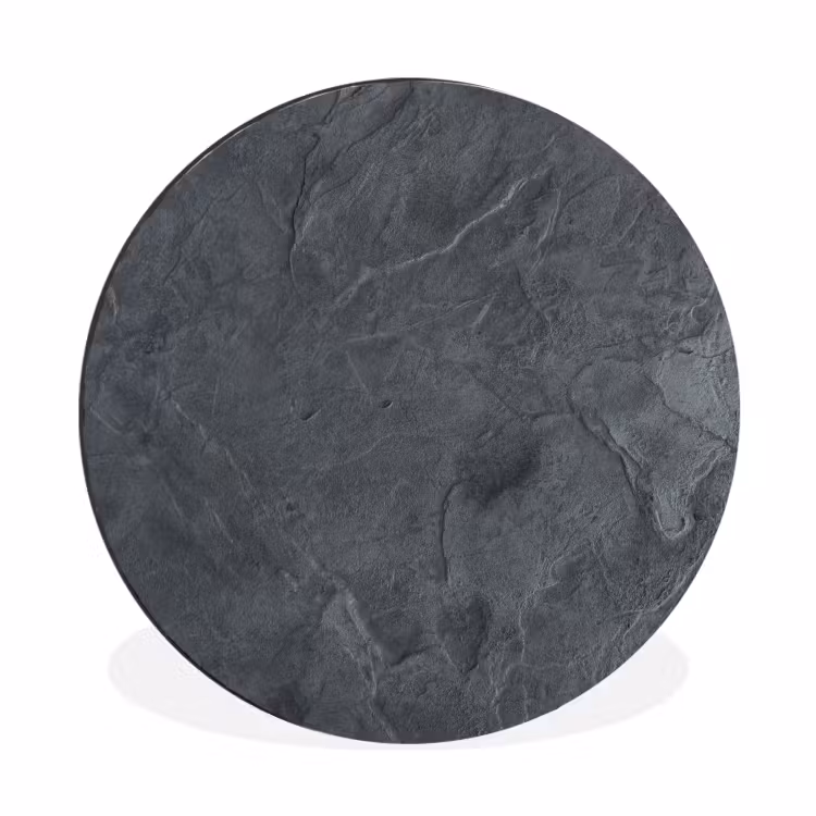 Grijs - Beton - Leisteen - Structuur Wandcirkel aluminium klein -3d