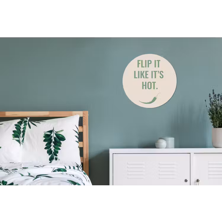 Groen - Quote - Zomer - Chilipeper Wandcirkel aluminium klein -slaapkamer