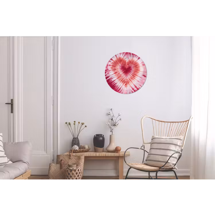 Hartvorm - Roze - Tie dye Wandcirkel aluminium klein -woonkamer