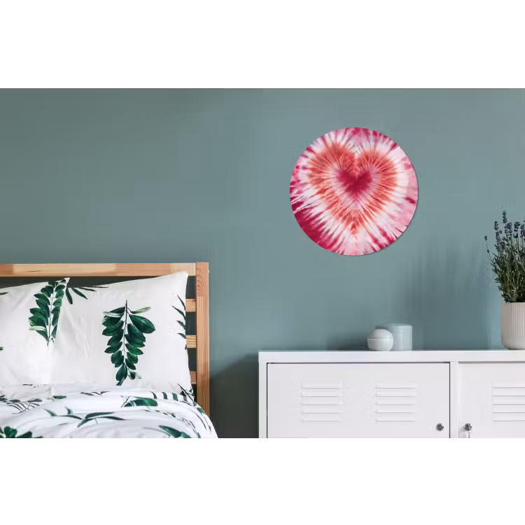 Hartvorm - Roze - Tie dye Wandcirkel aluminium klein -slaapkamer