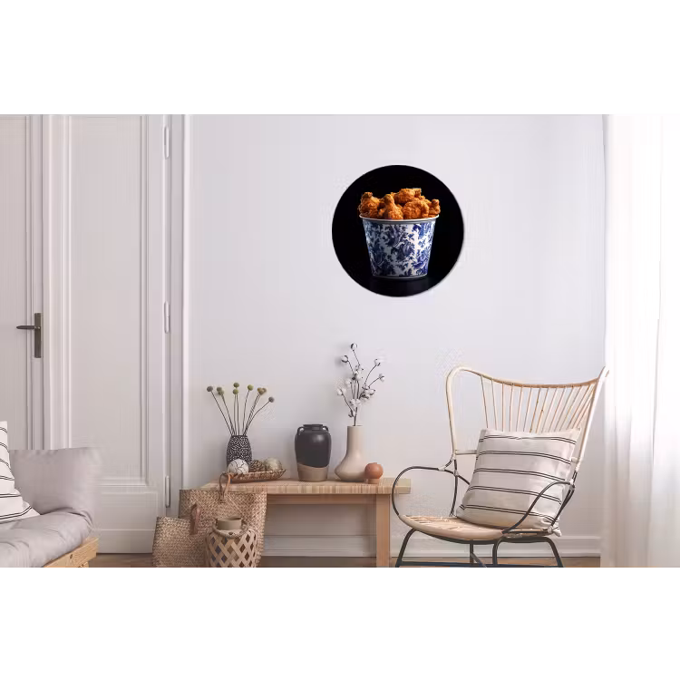 Kip - Bucket - Delfts blauw - Lekker Wandcirkel aluminium klein -woonkamer