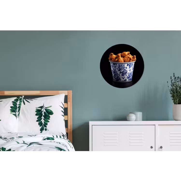 Kip - Bucket - Delfts blauw - Lekker Wandcirkel aluminium klein -slaapkamer