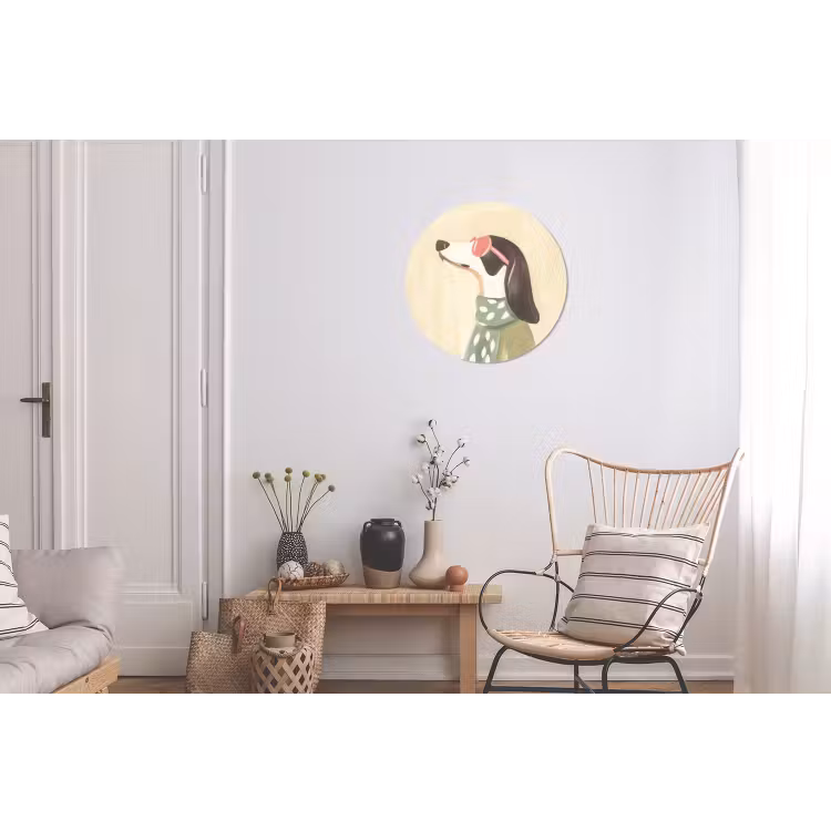 Hond - Zonnebril - Sjaal Wandcirkel aluminium klein -woonkamer