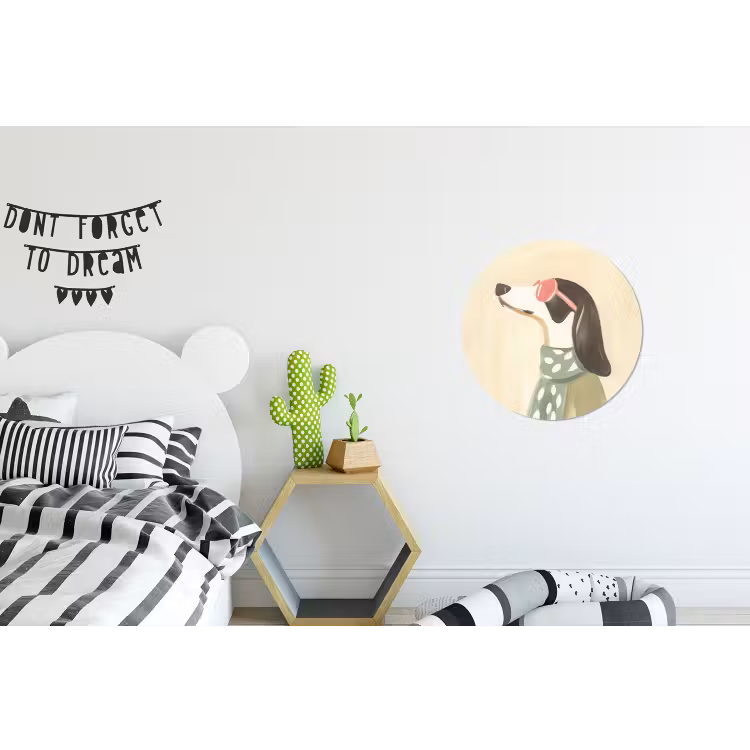 Hond - Zonnebril - Sjaal Wandcirkel aluminium klein -kinderkamer