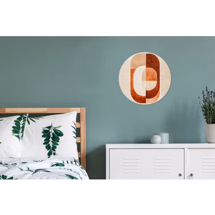 Illustratie - Abstract - Vormen - Rood Wandcirkel aluminium klein -slaapkamer