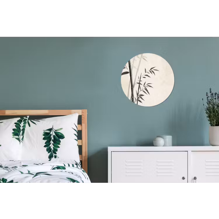 Japandi - Bamboe - Beige Wandcirkel aluminium klein -slaapkamer