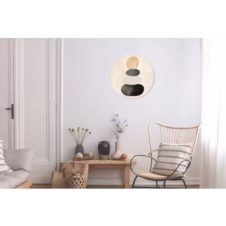 Japandi - Wabi sabi - Beige Wandcirkel aluminium klein -woonkamer