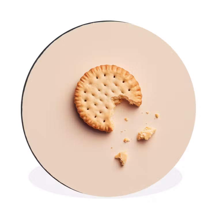Koekje - Kruimels - beige Wandcirkel aluminium klein -3d