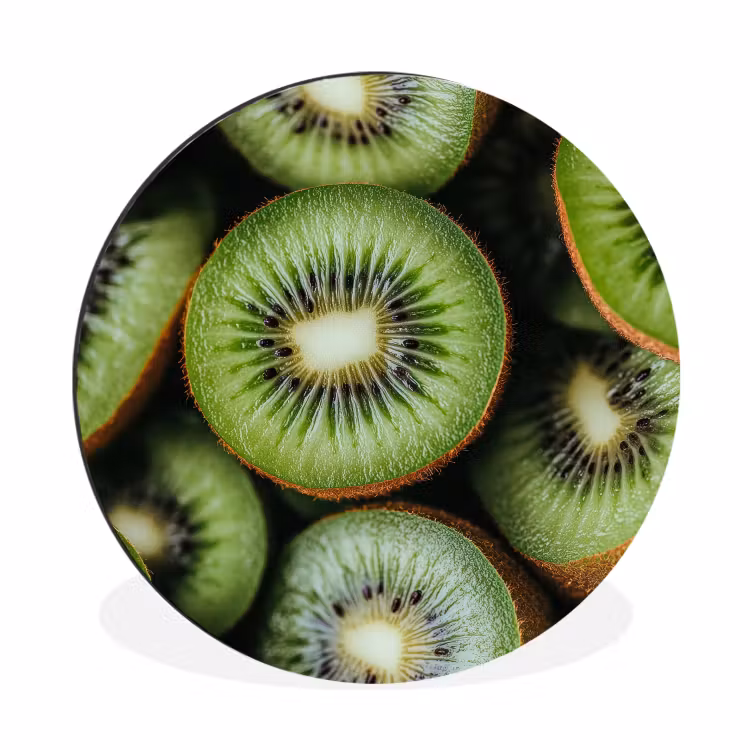 Kiwi - Fruit - Groen Wandcirkel aluminium klein -3d