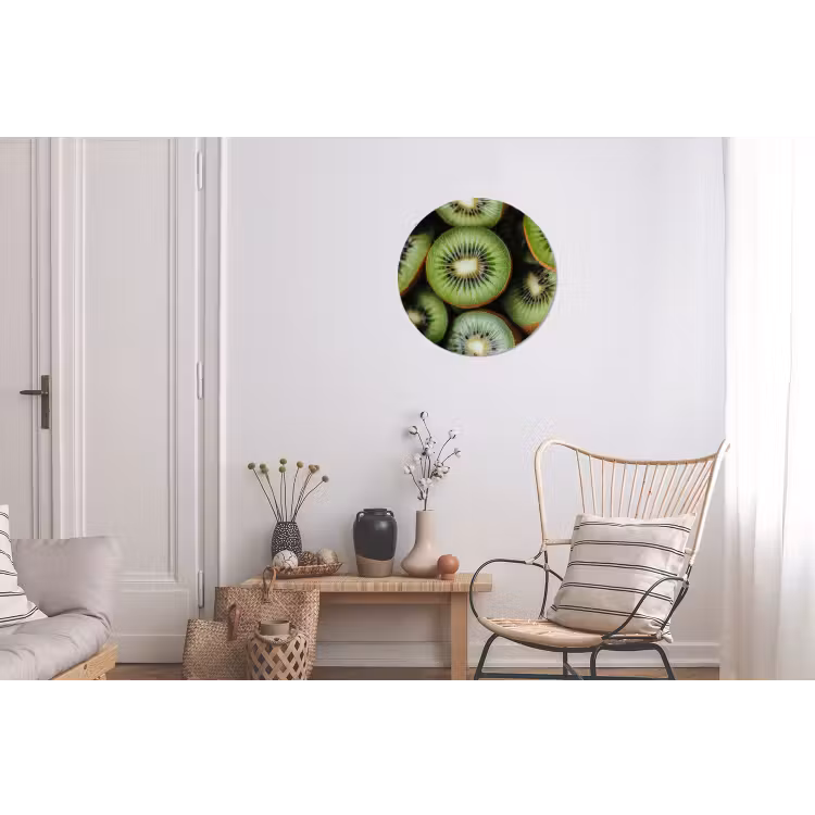 Kiwi - Fruit - Groen Wandcirkel aluminium klein -woonkamer