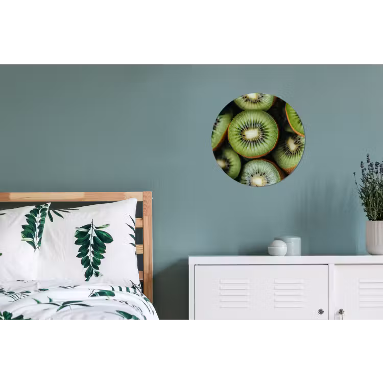 Kiwi - Fruit - Groen Wandcirkel aluminium klein -slaapkamer