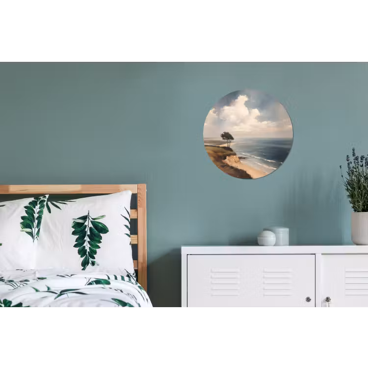 Klif - Zee - Boom Wandcirkel aluminium klein -slaapkamer