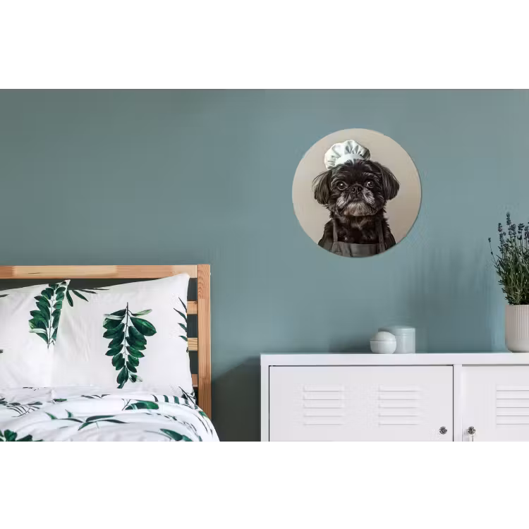 Kokskleding - Zwart - Hondje Wandcirkel aluminium klein -slaapkamer