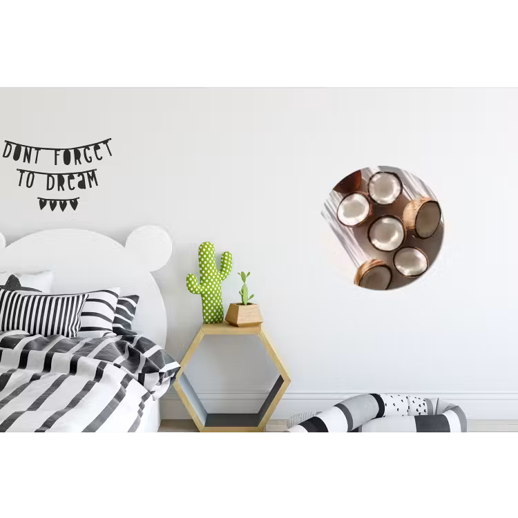 Kokosnoten - Bruin - Shaduw Wandcirkel aluminium klein -kinderkamer