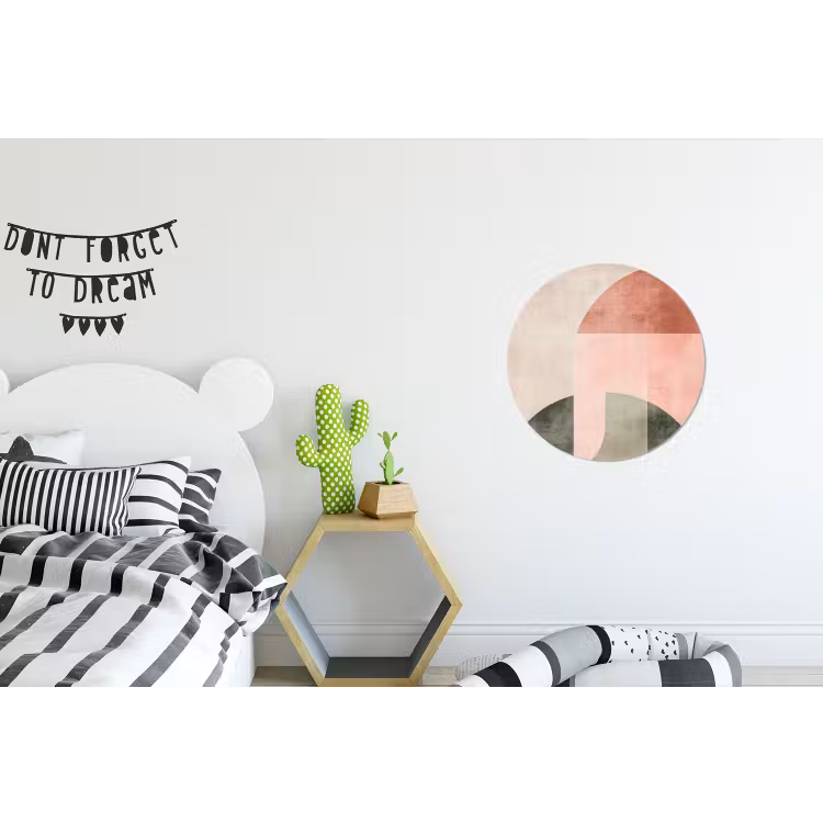 Cirkel - Abstract - Roze Wandcirkel aluminium klein -kinderkamer