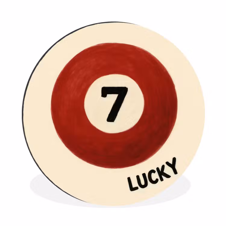 Cirkel - Zeven - Lucky - Rood Wandcirkel aluminium klein -3d