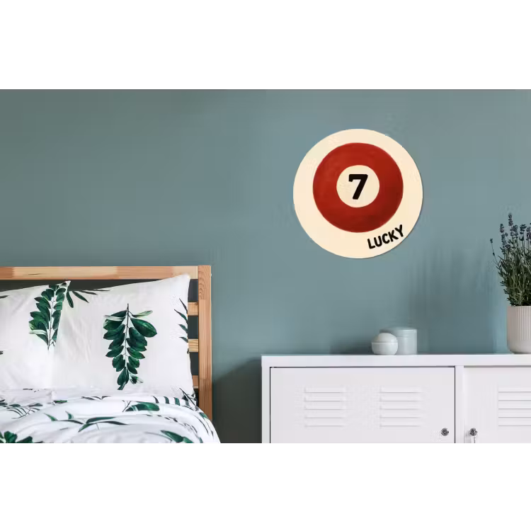 Cirkel - Zeven - Lucky - Rood Wandcirkel aluminium klein -slaapkamer