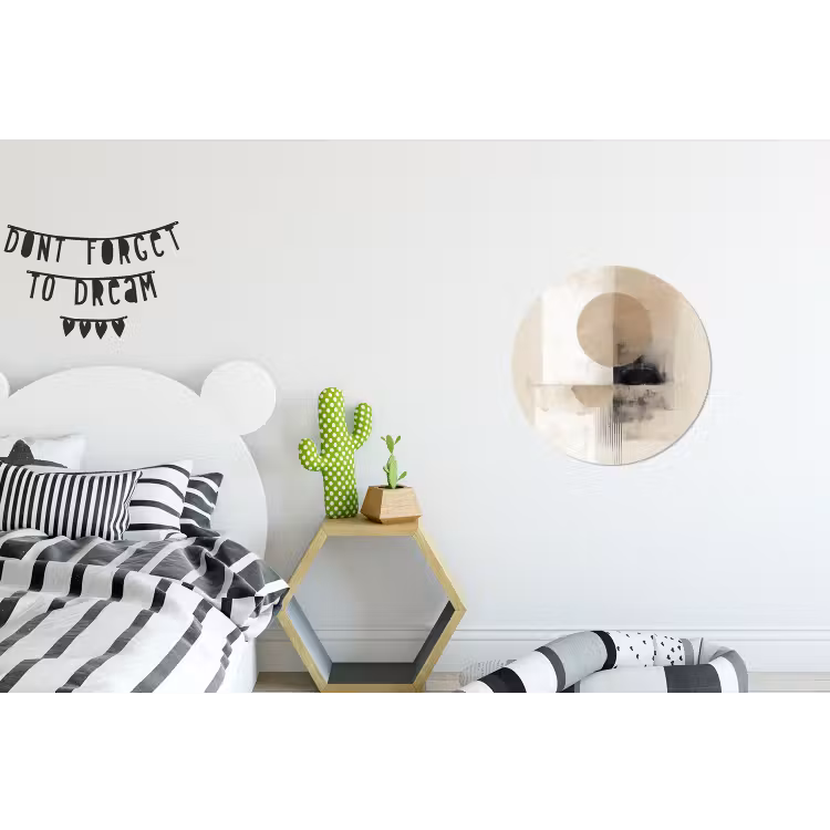 Cirkel - Compositie - Diepte - Beige Wandcirkel aluminium klein -kinderkamer