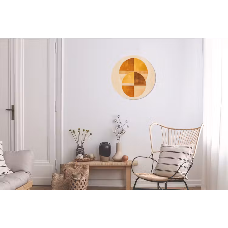 Cirkels - Geel - Minimalistisch Wandcirkel aluminium klein -woonkamer