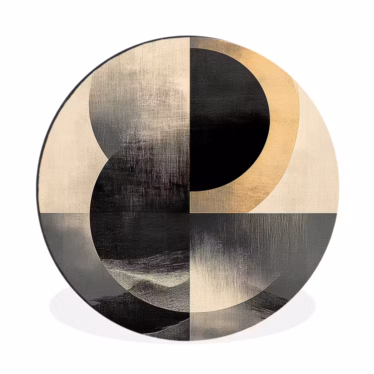 Cirkels - Schaduw - Abstract Wandcirkel aluminium klein -3d