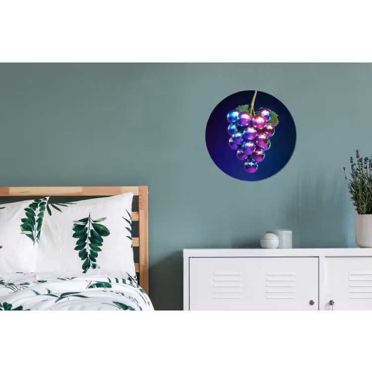 Paars - Disco - Feest - Druif Wandcirkel aluminium klein -slaapkamer
