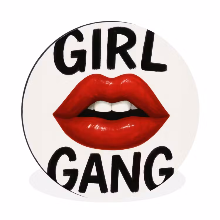 Lip - Girl - Rood - Letters Wandcirkel aluminium klein -3d