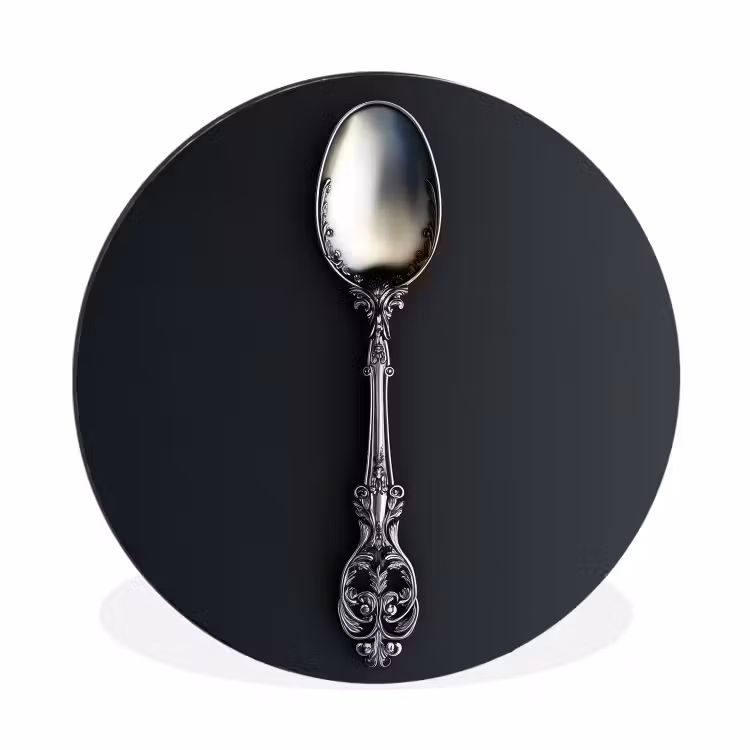 Lepel - Zilver - Metaal Wandcirkel aluminium klein -3d