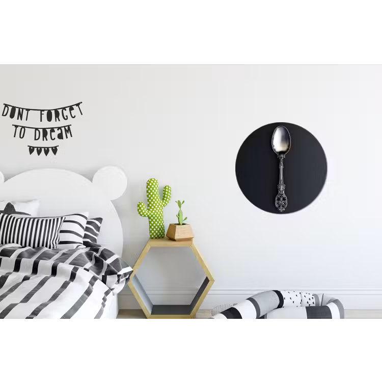 Lepel - Zilver - Metaal Wandcirkel aluminium klein -kinderkamer