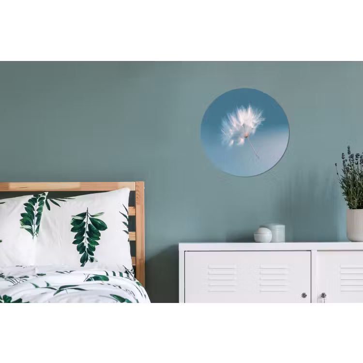 Paardenbloempluisje - Blauw - Lucht Wandcirkel aluminium klein -slaapkamer