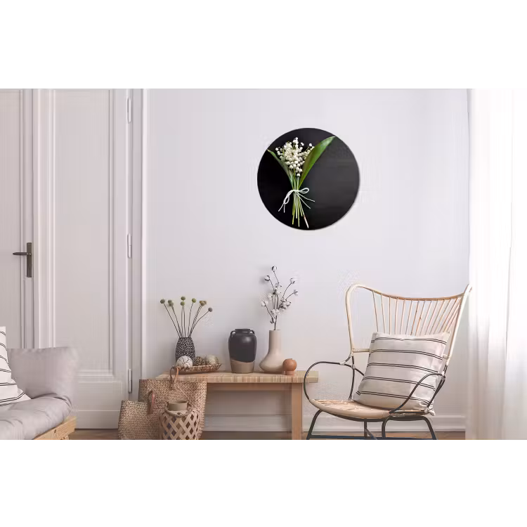 Lelietjes van dalen - Bloemen - Stilleven - Flora Wandcirkel aluminium klein -woonkamer