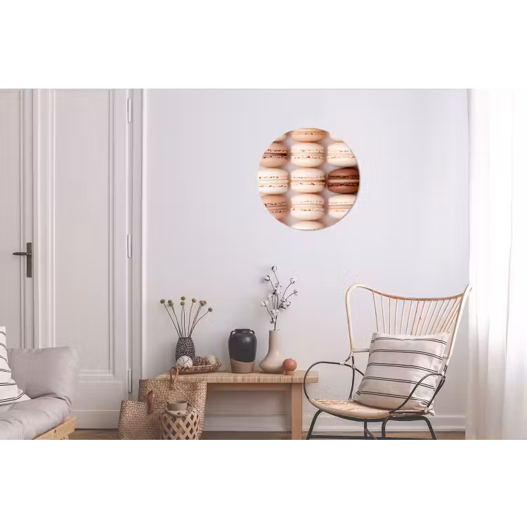 Macarons - Beige - Bruin Wandcirkel aluminium klein -woonkamer
