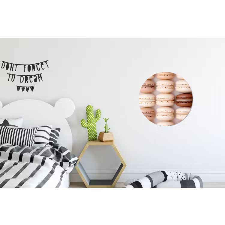 Macarons - Beige - Bruin Wandcirkel aluminium klein -kinderkamer