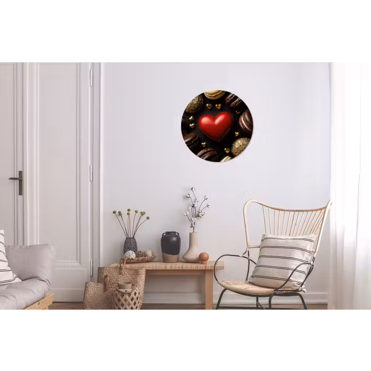 Macarons - Rood - Hart Wandcirkel aluminium klein -woonkamer