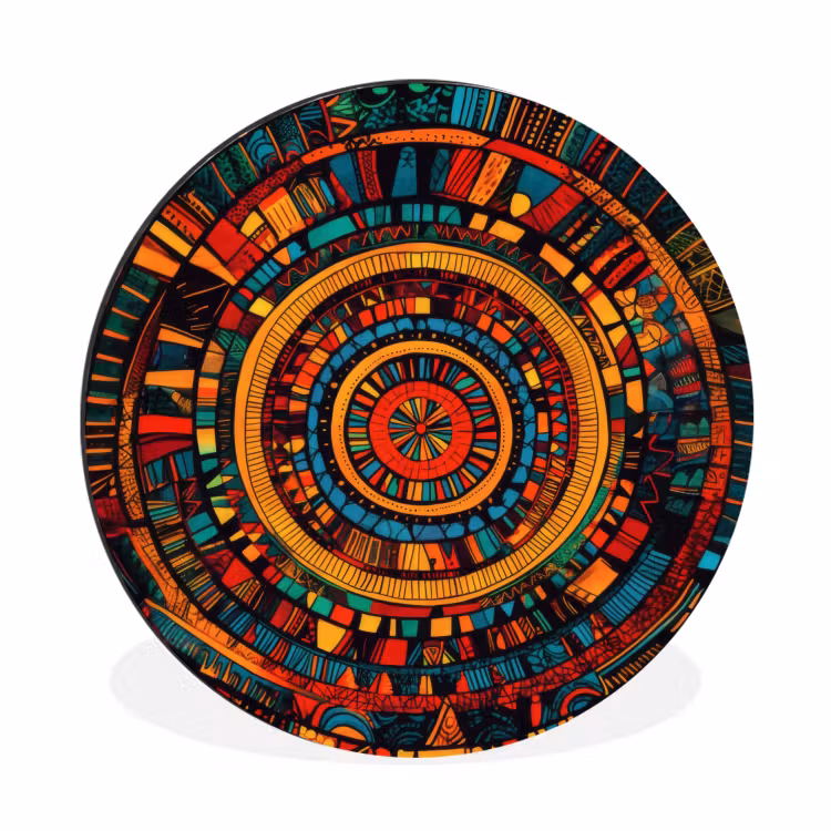 Mandala - Cirkels - Patronen Wandcirkel aluminium klein -3d