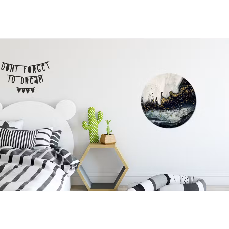 Marmer - Abstract - Goud - Luxe Wandcirkel aluminium klein -kinderkamer