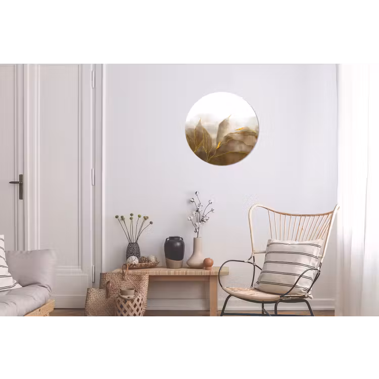 Marmer - Goud - Bruin - Textuur - Marmerlook Wandcirkel aluminium klein -woonkamer