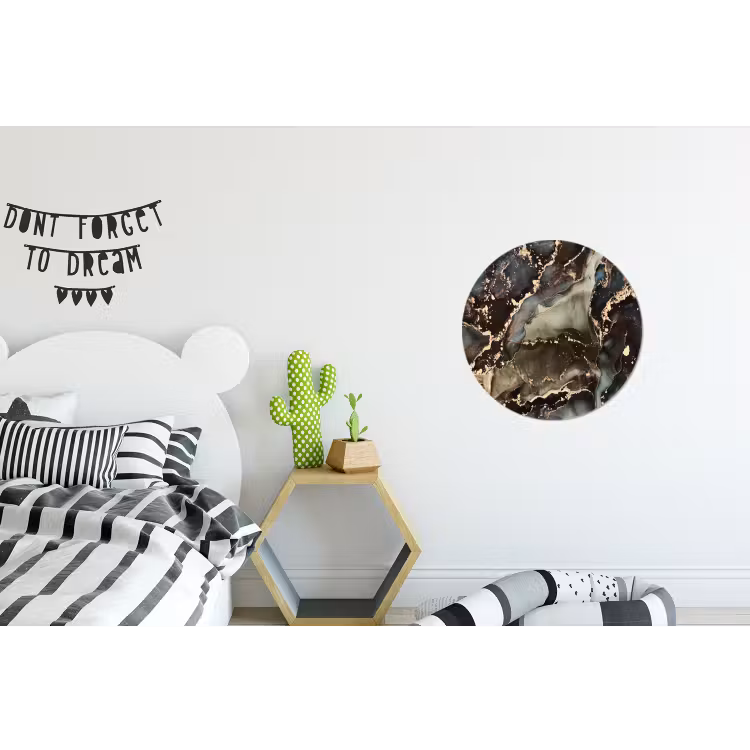 Marmer - Goud - Groen Wandcirkel aluminium klein -kinderkamer