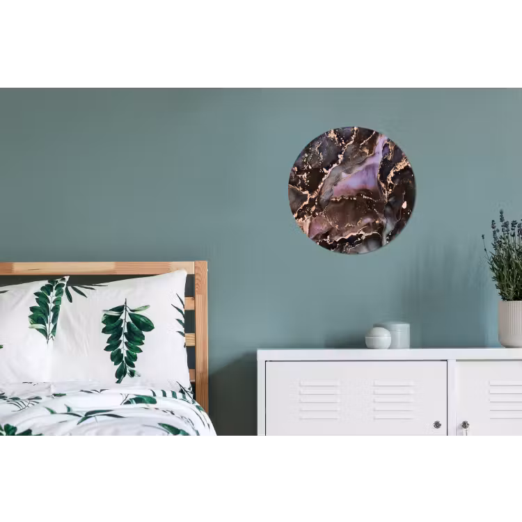 Marmer - Goud - Roze Wandcirkel aluminium klein -slaapkamer
