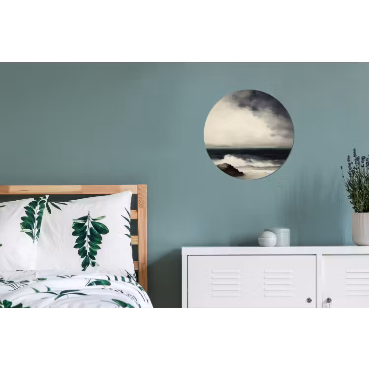 Zee - Rotsen - Storm Wandcirkel aluminium klein -slaapkamer